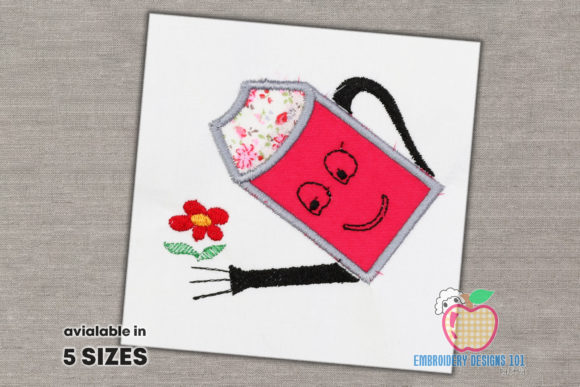 Beautiful Flower with Watering Can Embroidery Design Review