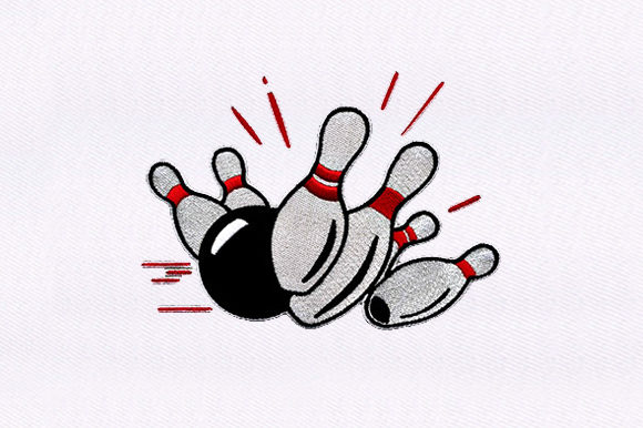 Bowling Ball Embroidery Design