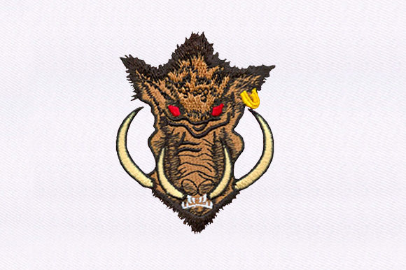 Brown Boar Embroidery Design