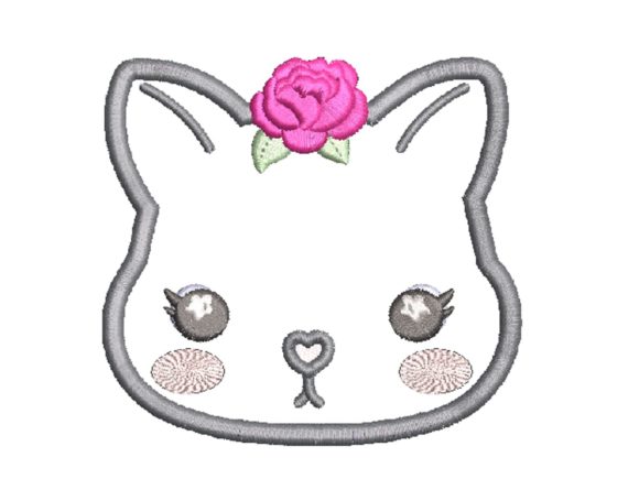 Cara s Embor Cat Flower Applique