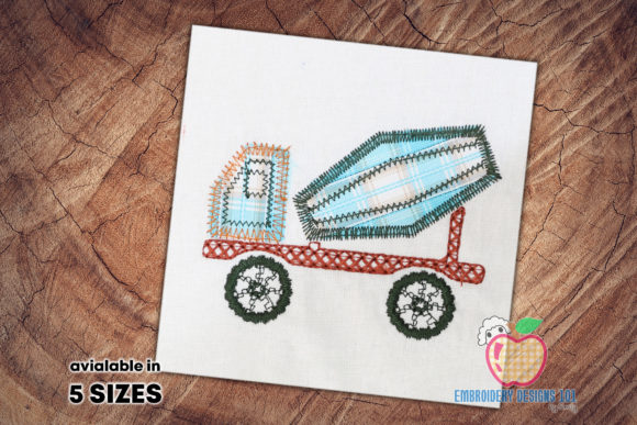 Cement Mixer Truck Embroidery