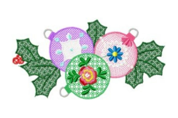 Christmas Baubles Embroidery Design