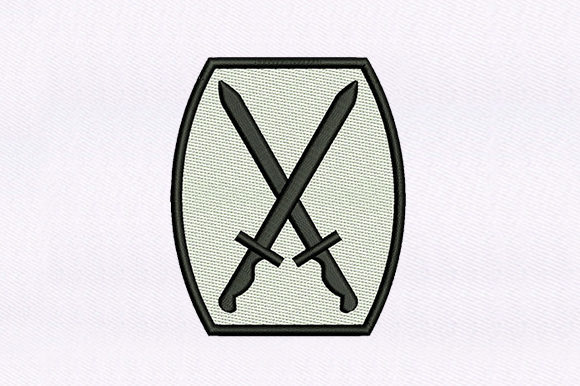 Crossed Blades Embroidery Design