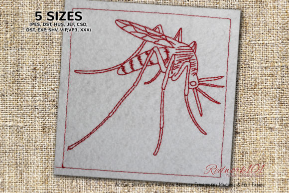 Mosquito Bluework Embroidery Design