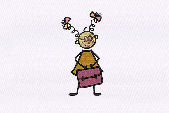 Nerdy Girl Embroidery Design