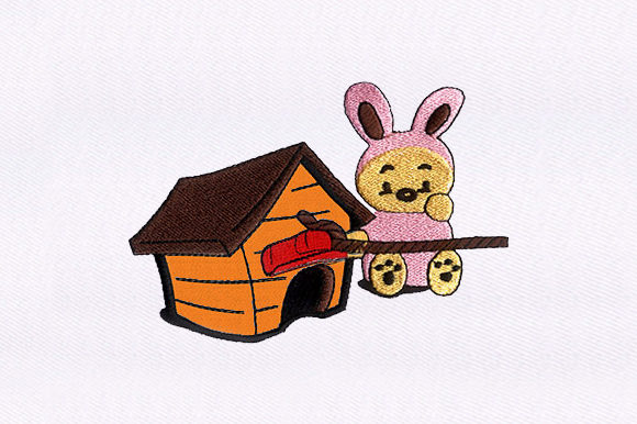 Rabbit Teddy Bear Embroidery Design