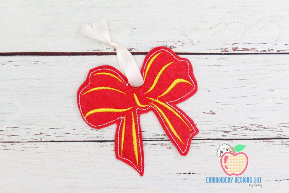 Red Gift Bow Ornament Review for Apparel Projects