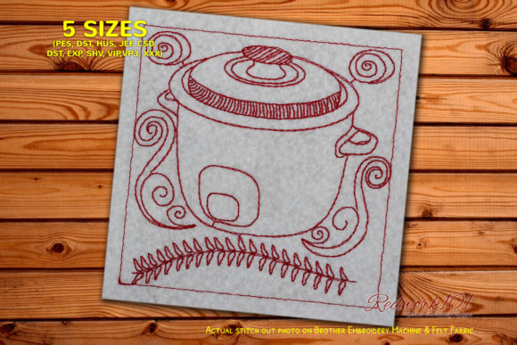 Rice Cooker Embroidery Design